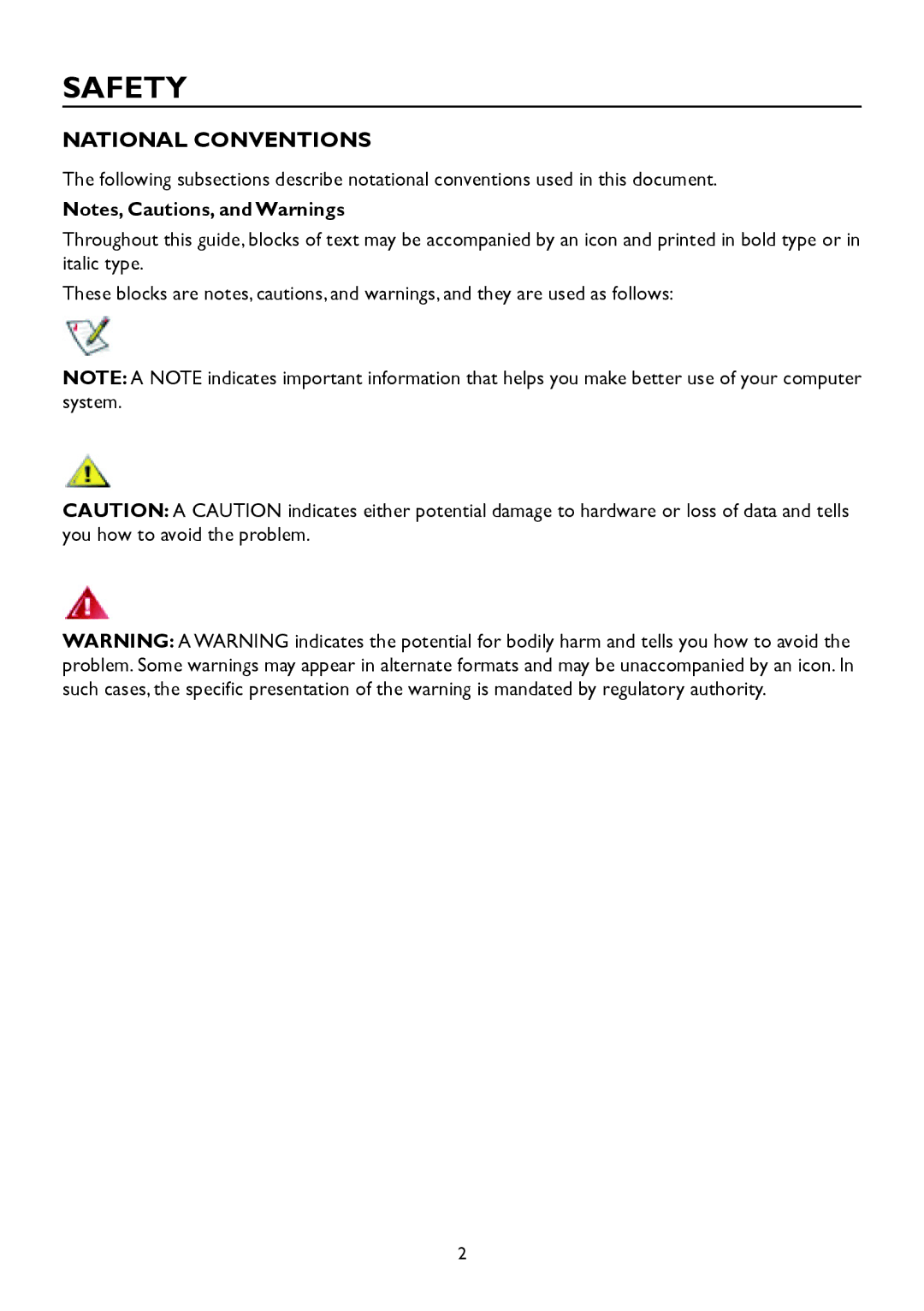 AOC A2258P user manual Safety, National Conventions 