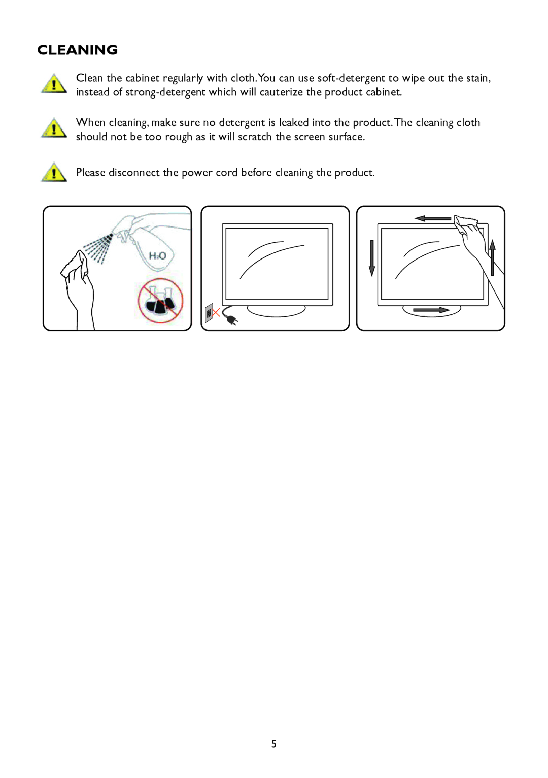 AOC A2258P user manual Cleaning 