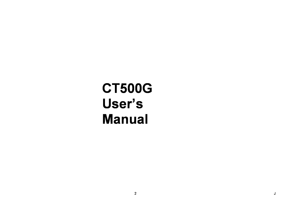 AOC user manual CT500G Users Manual 