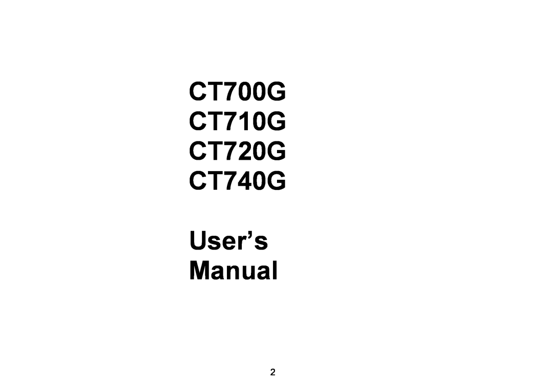 AOC user manual CT700G CT710G CT720G CT740G, Users Manual 