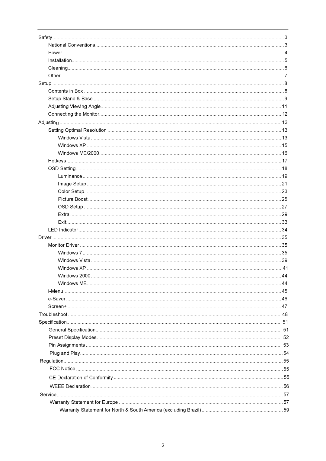 AOC D2357PH user manual 