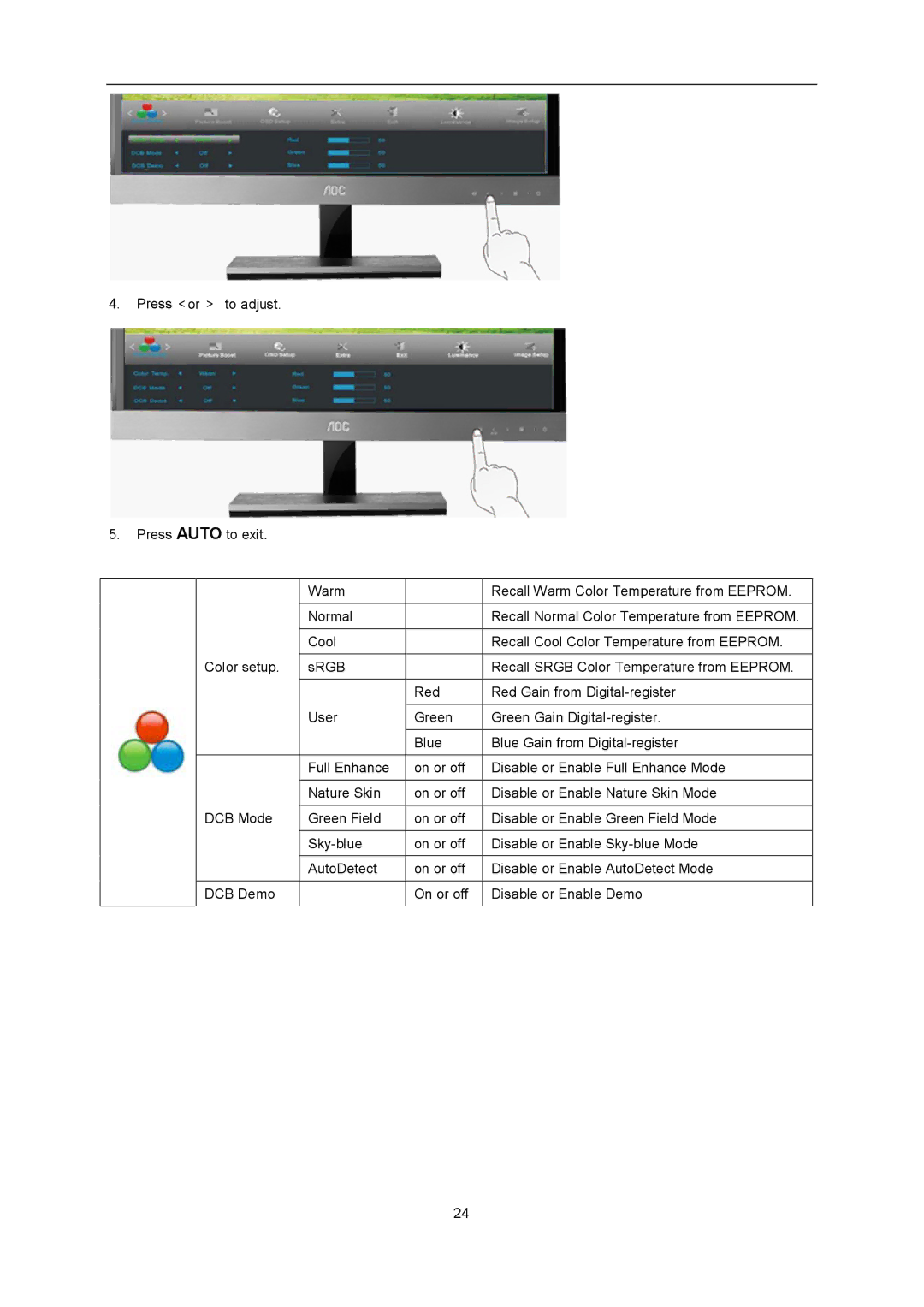 AOC D2357PH user manual 