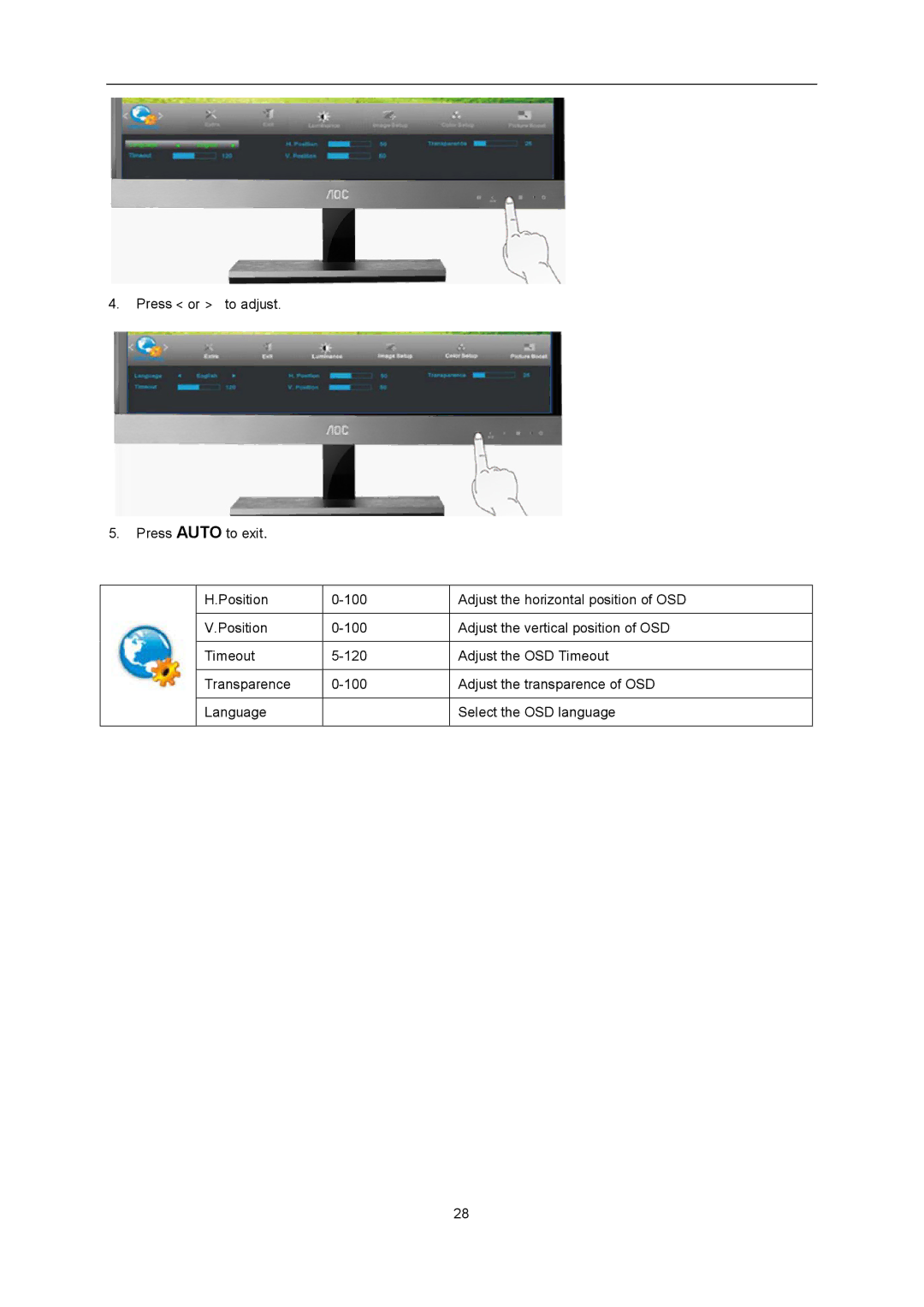 AOC D2357PH user manual 