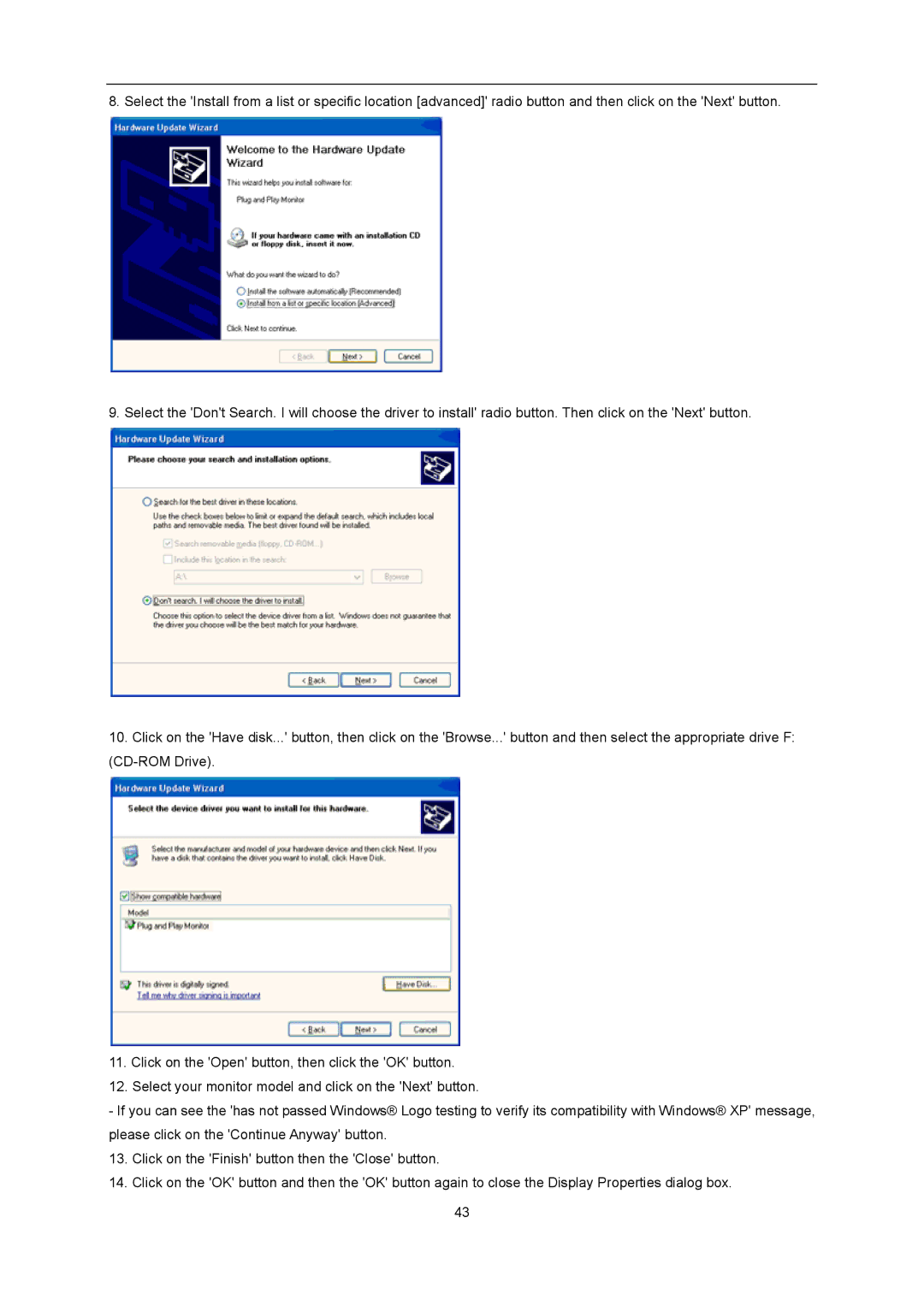 AOC D2357PH user manual 