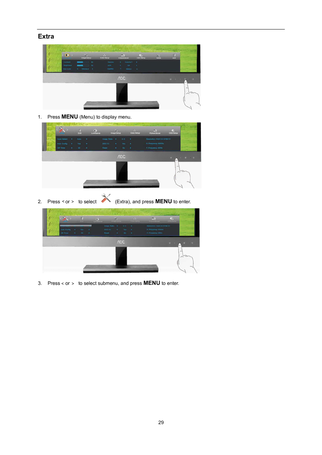 AOC D2757PH user manual Extra 