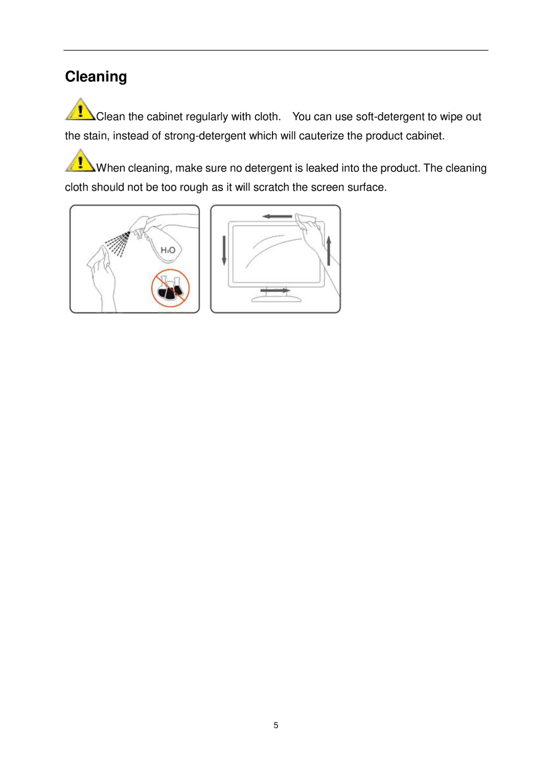 AOC E1649FWU user manual Cleaning 