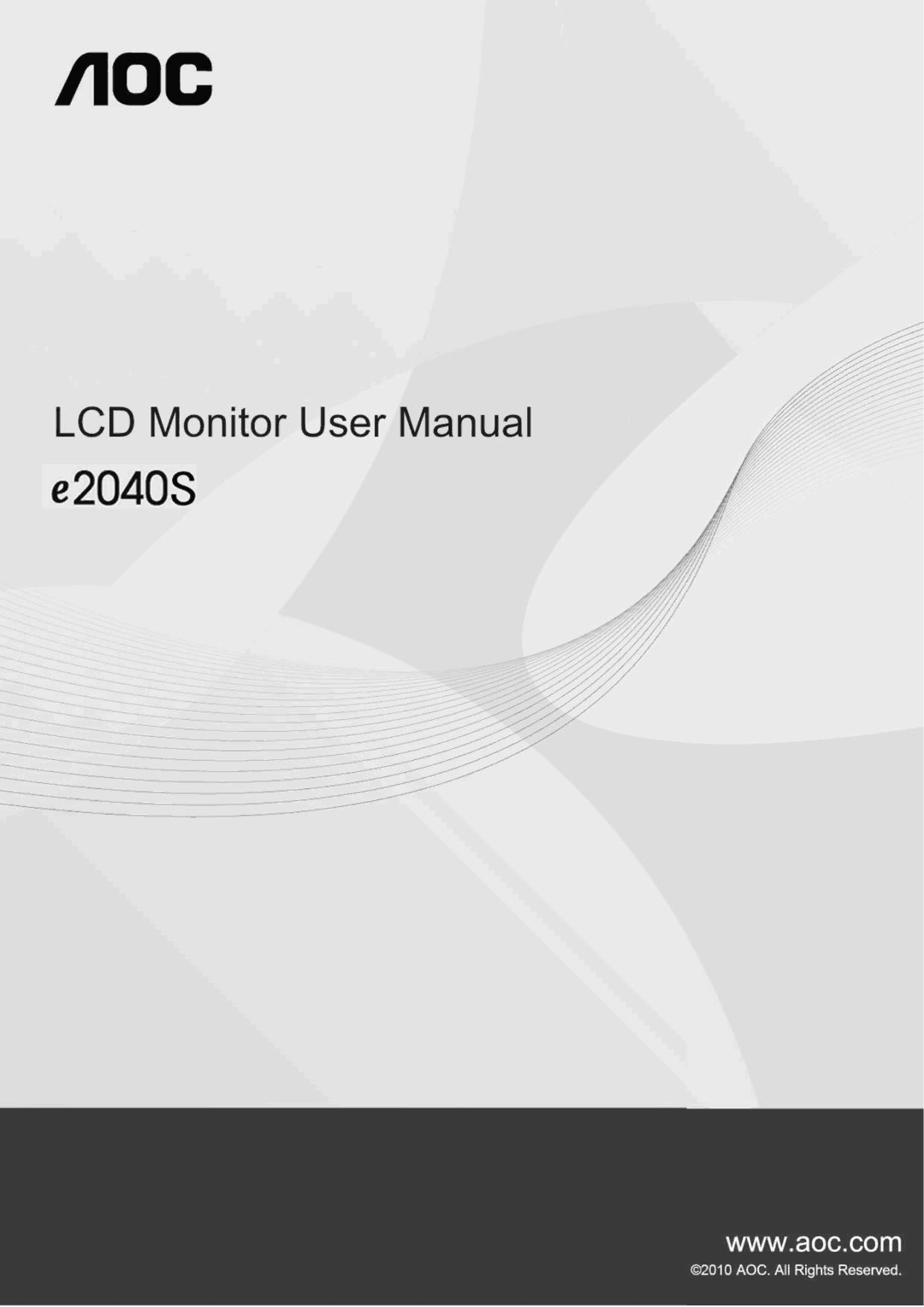 AOC e2040S manual 