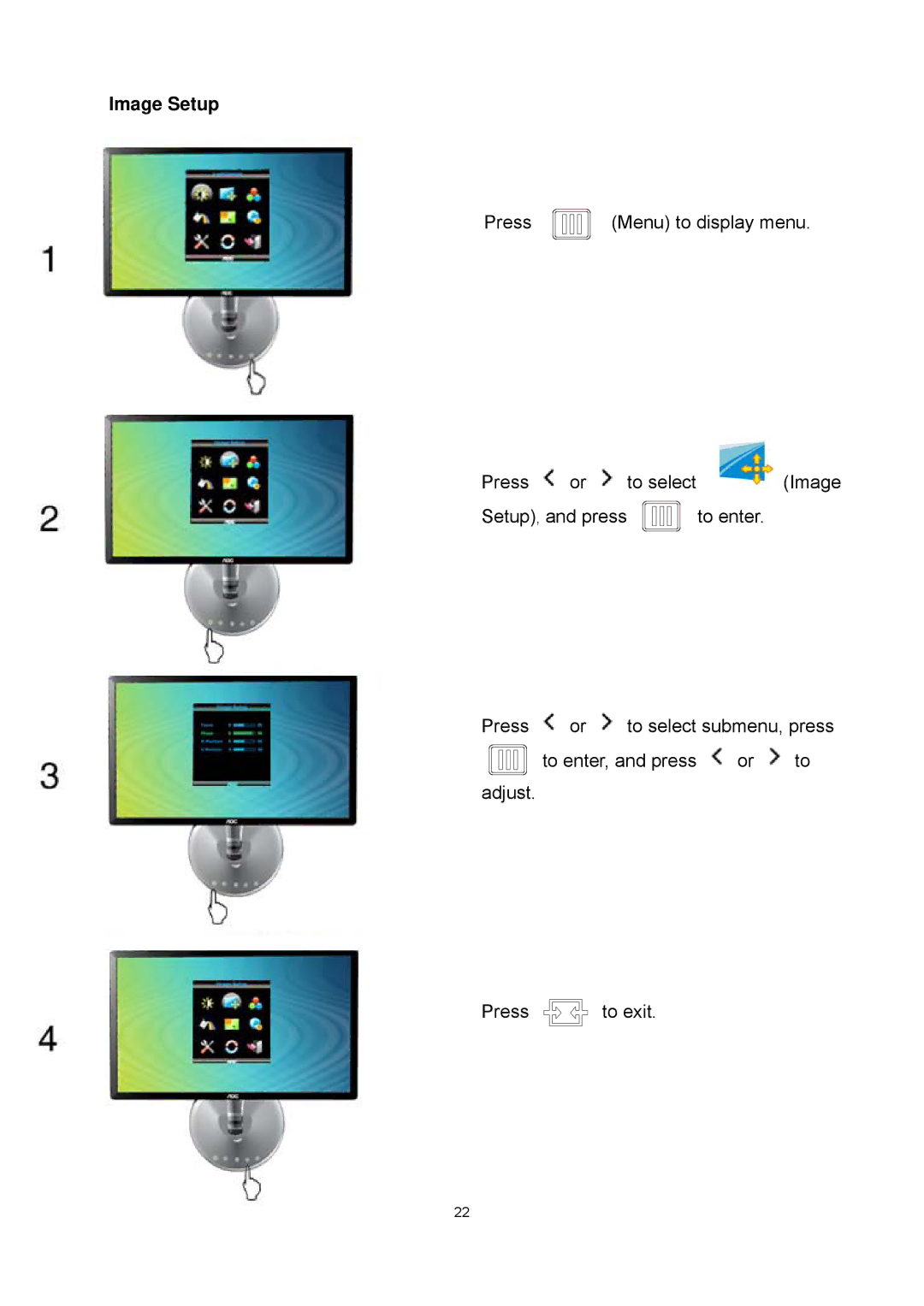 AOC E2043FK manual Image Setup 