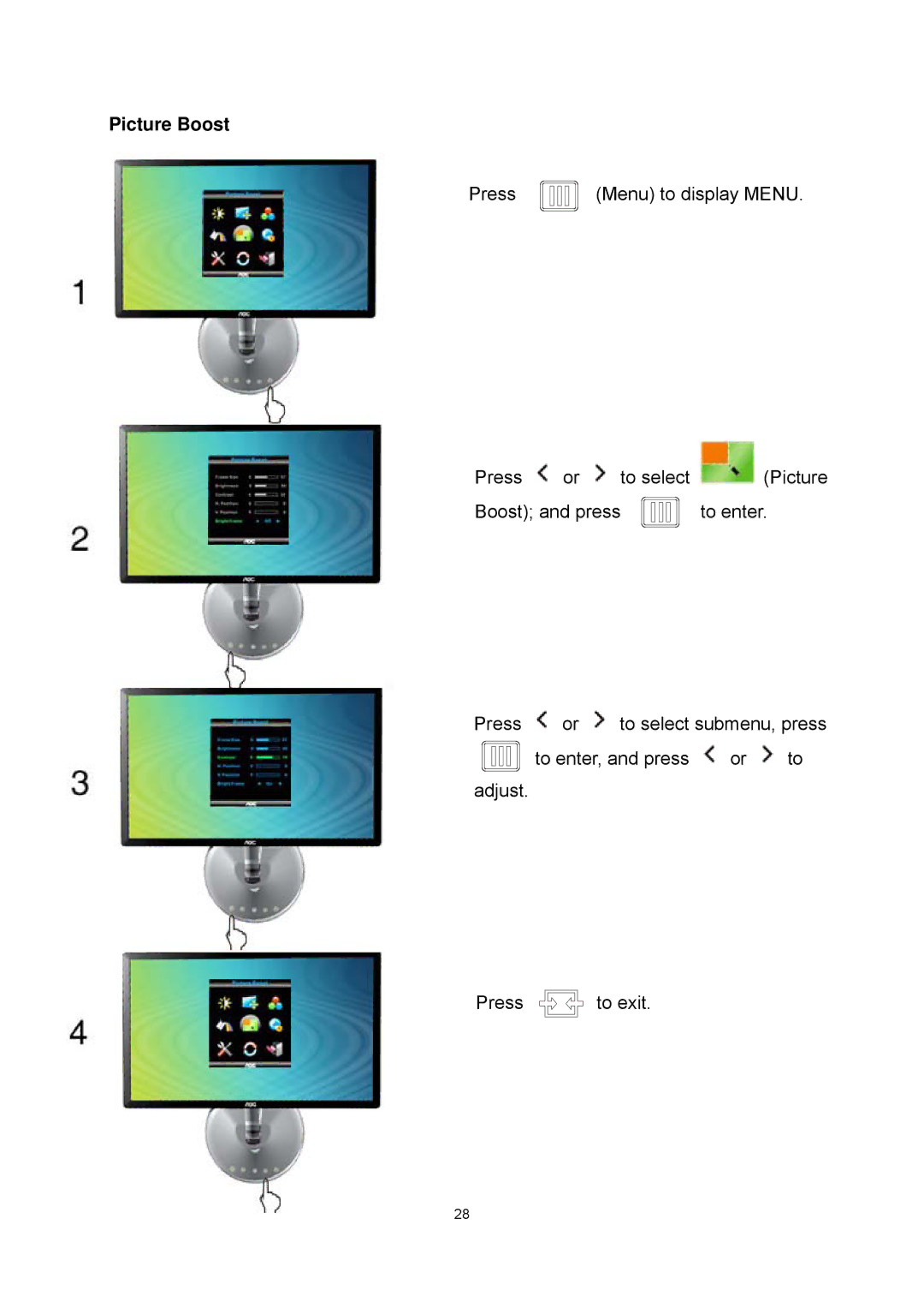 AOC E2043FK manual Picture Boost 