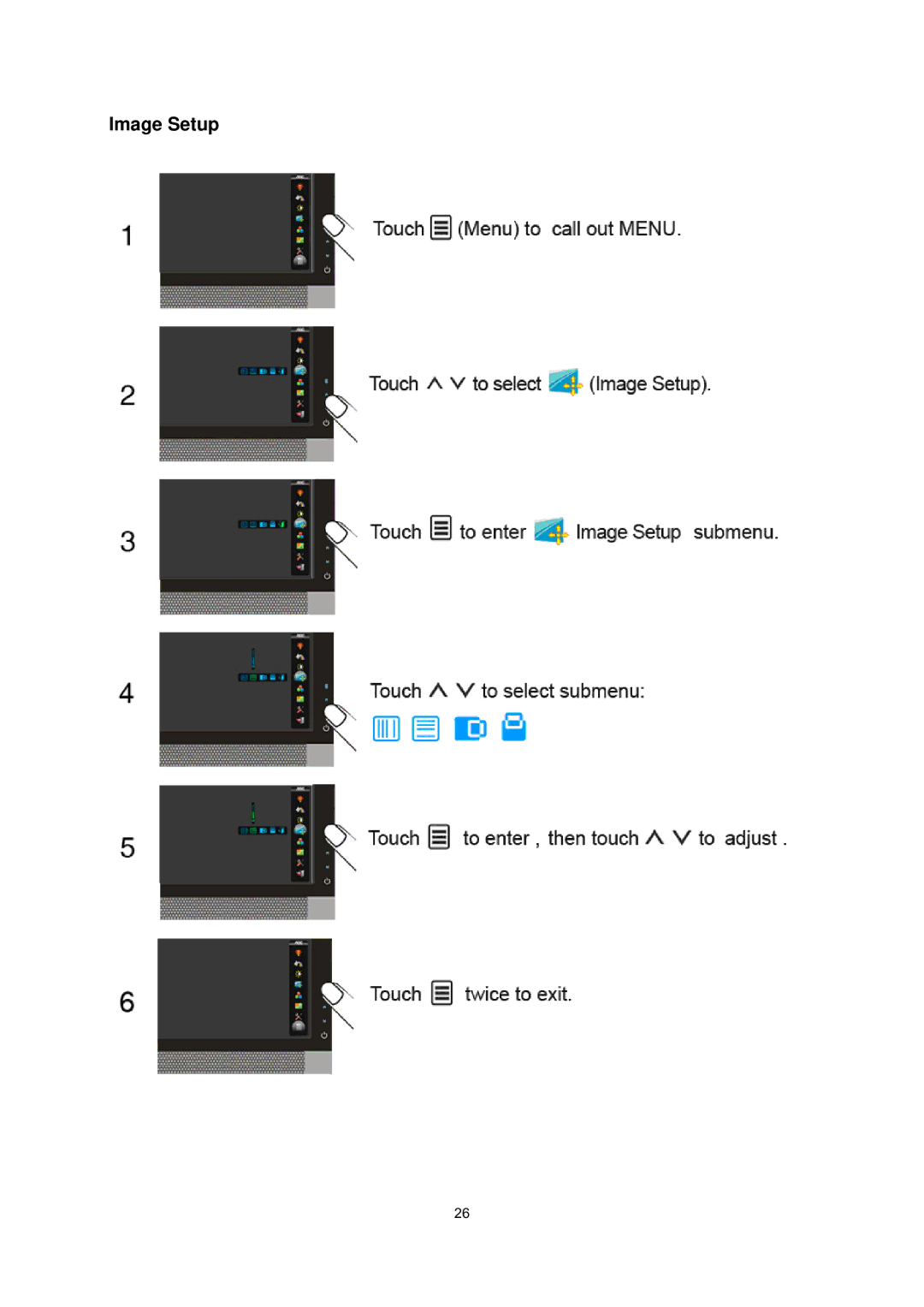 AOC E2239FWT manual Image Setup 