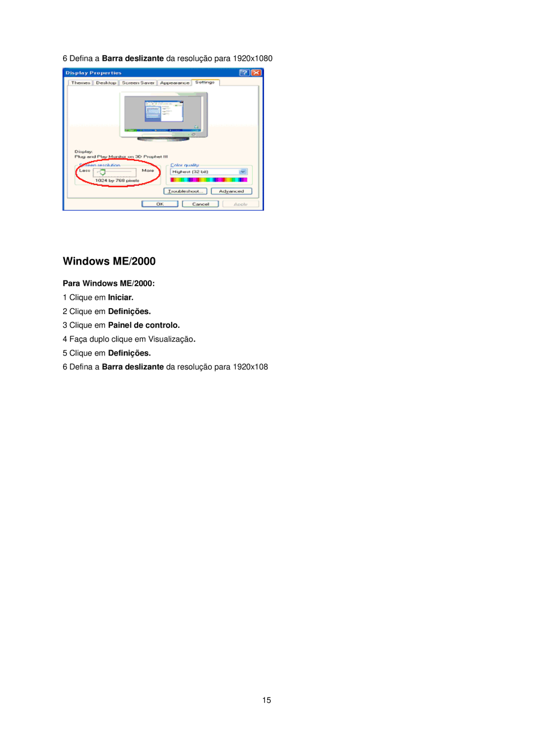 AOC E2240VWA manual Para Windows ME/2000 