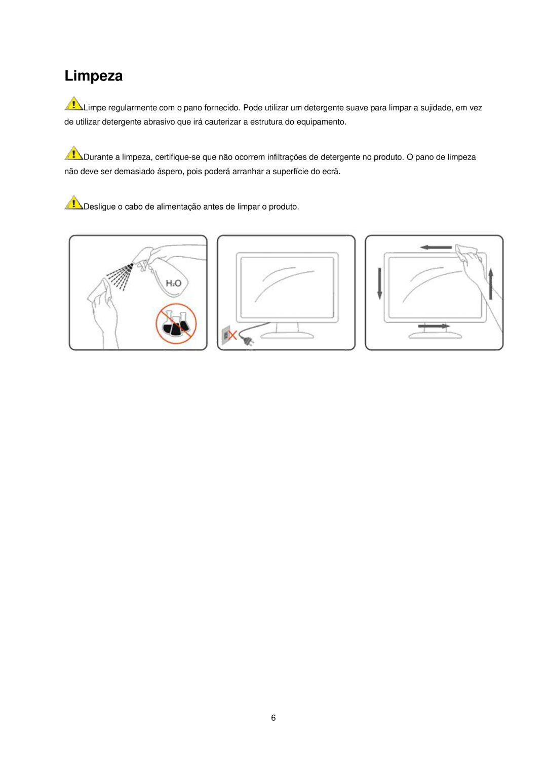 AOC E2240VWA manual Limpeza 