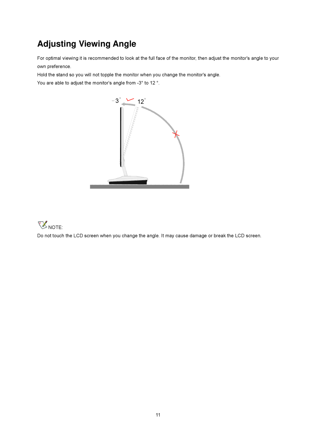 AOC E2243FWK, E2243FWU manual Adjusting Viewing Angle 