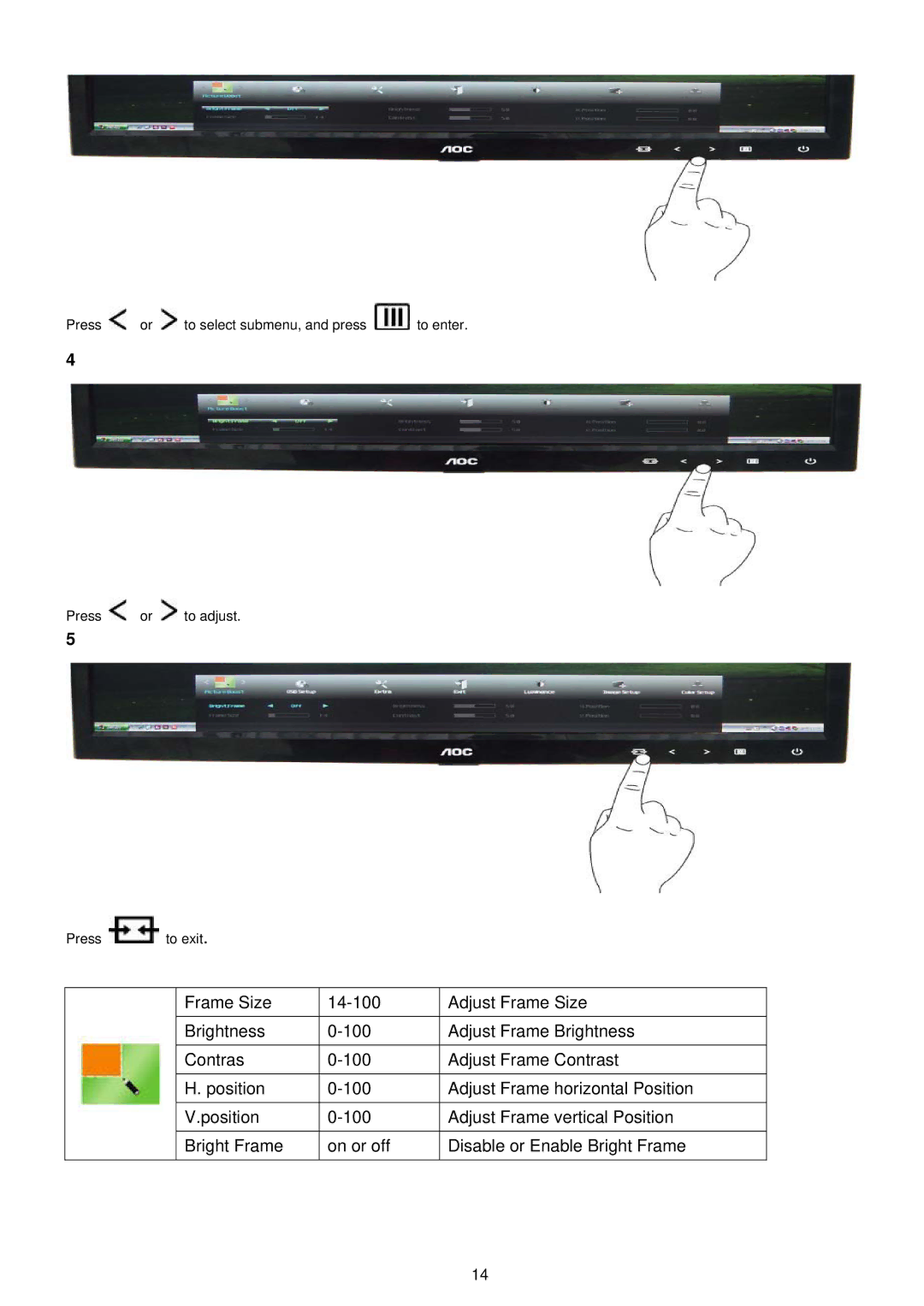 AOC E2251SWDN manual 