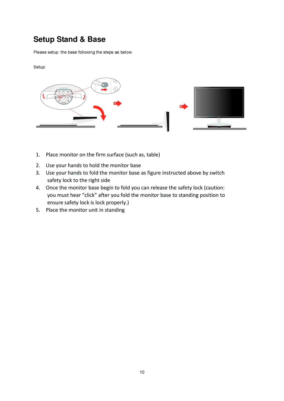 AOC E2343FK, E2343FB manual Setup Stand & Base 