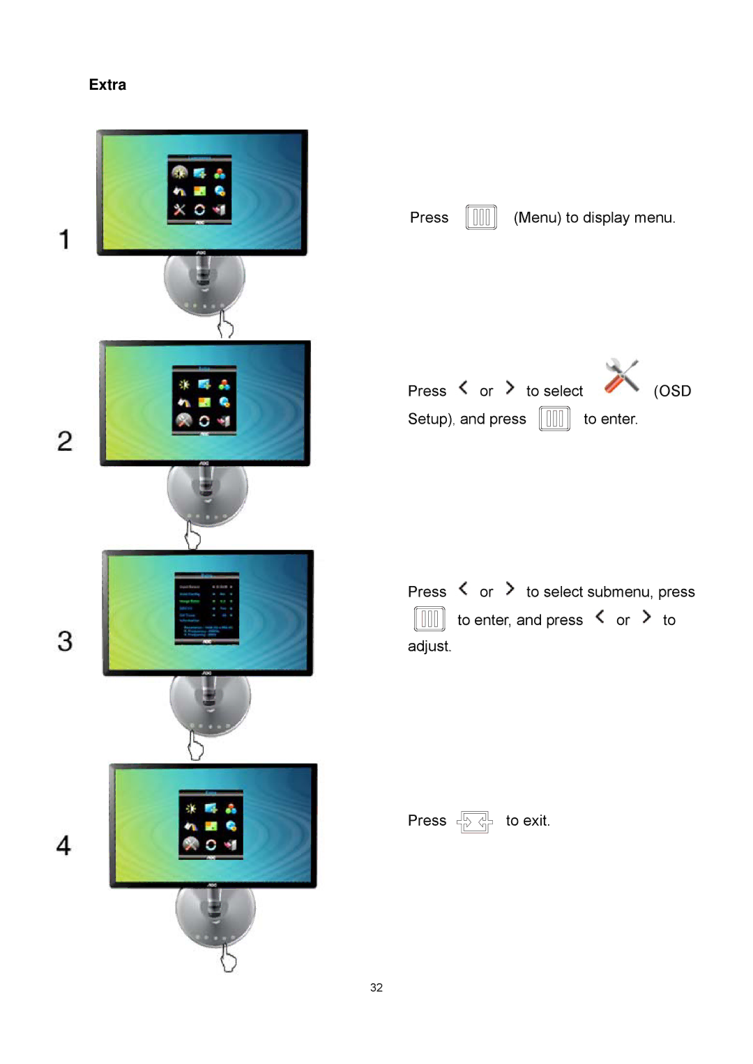 AOC E2343FK, E2343FB manual Extra 