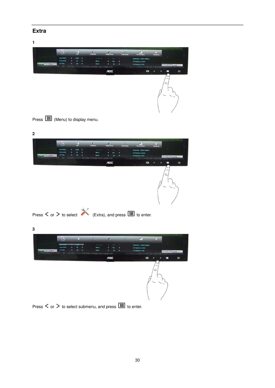 AOC e2351Fh user manual Extra 