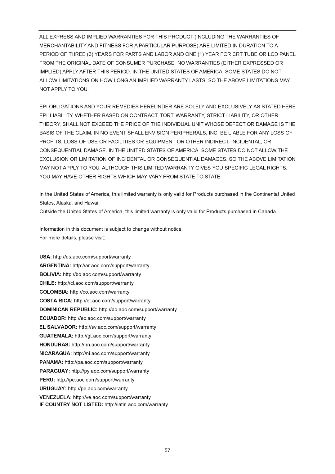 AOC E2357FH user manual 