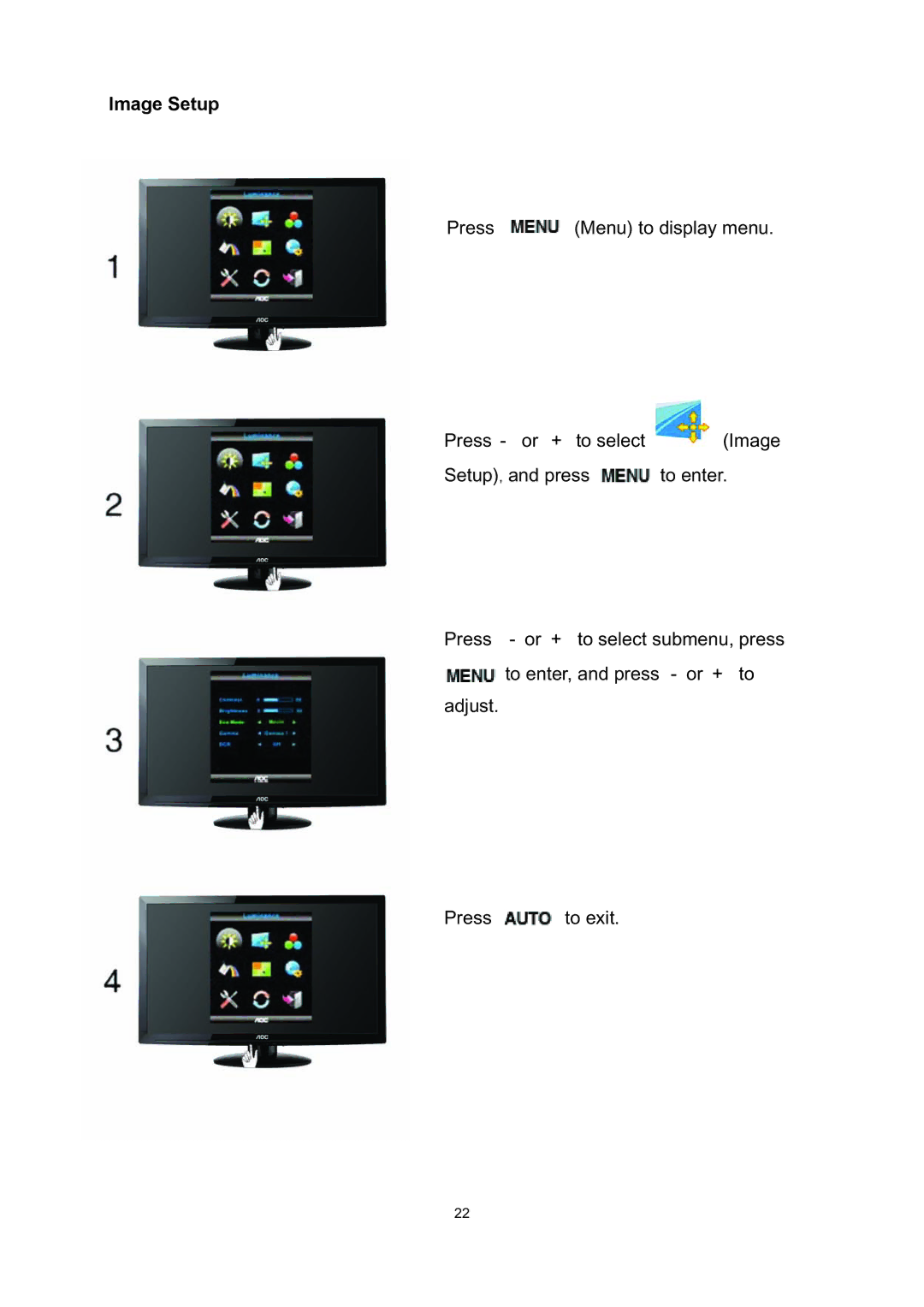 AOC E2795VH manual Image Setup 