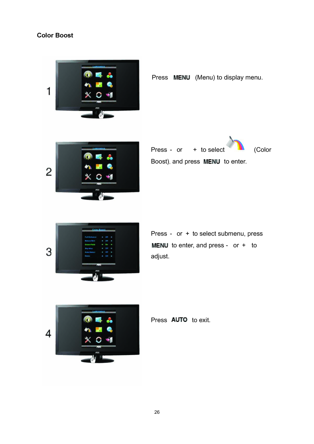 AOC E2795VH manual Color Boost 