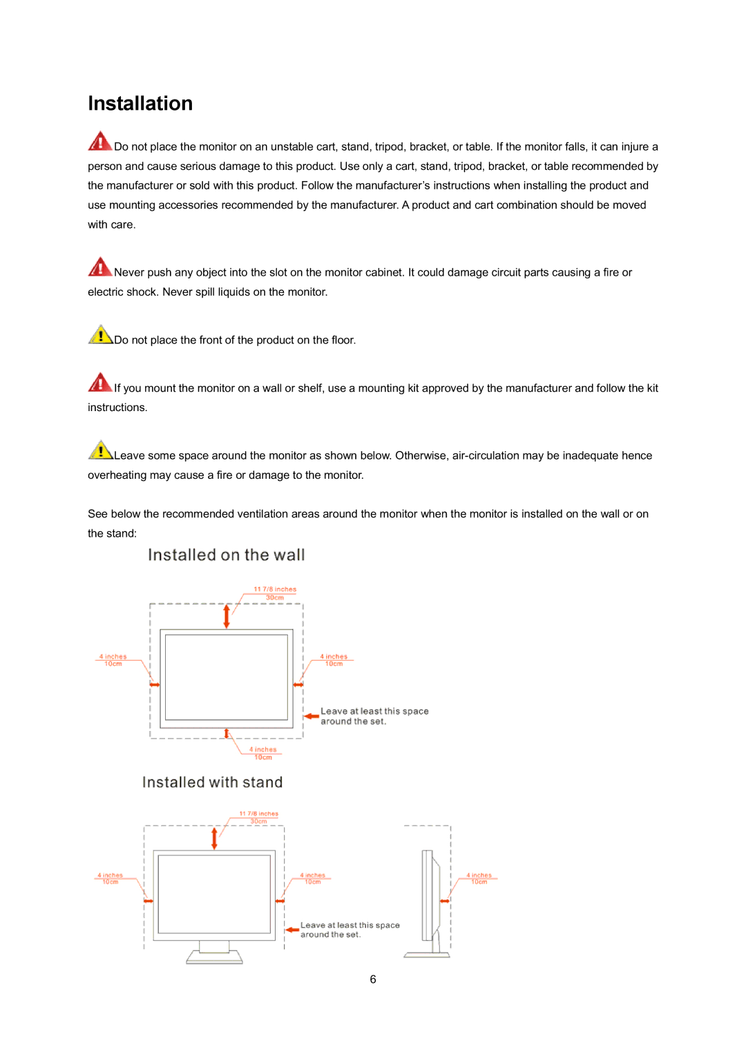 AOC E2795VH user manual Installation 