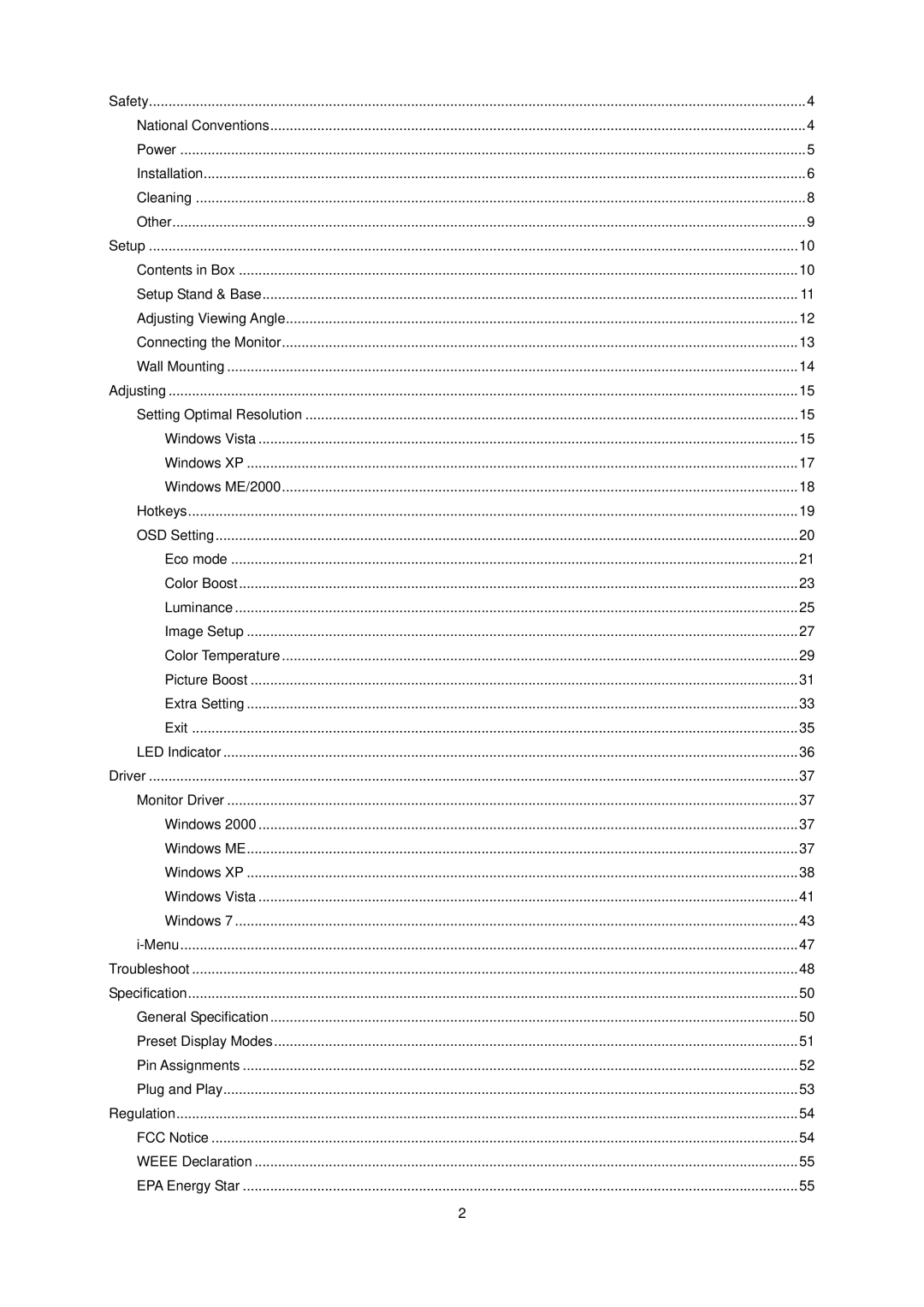 AOC E936SWA manual 