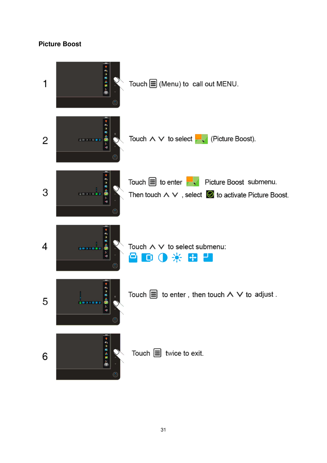 AOC E936SWA manual Picture Boost 