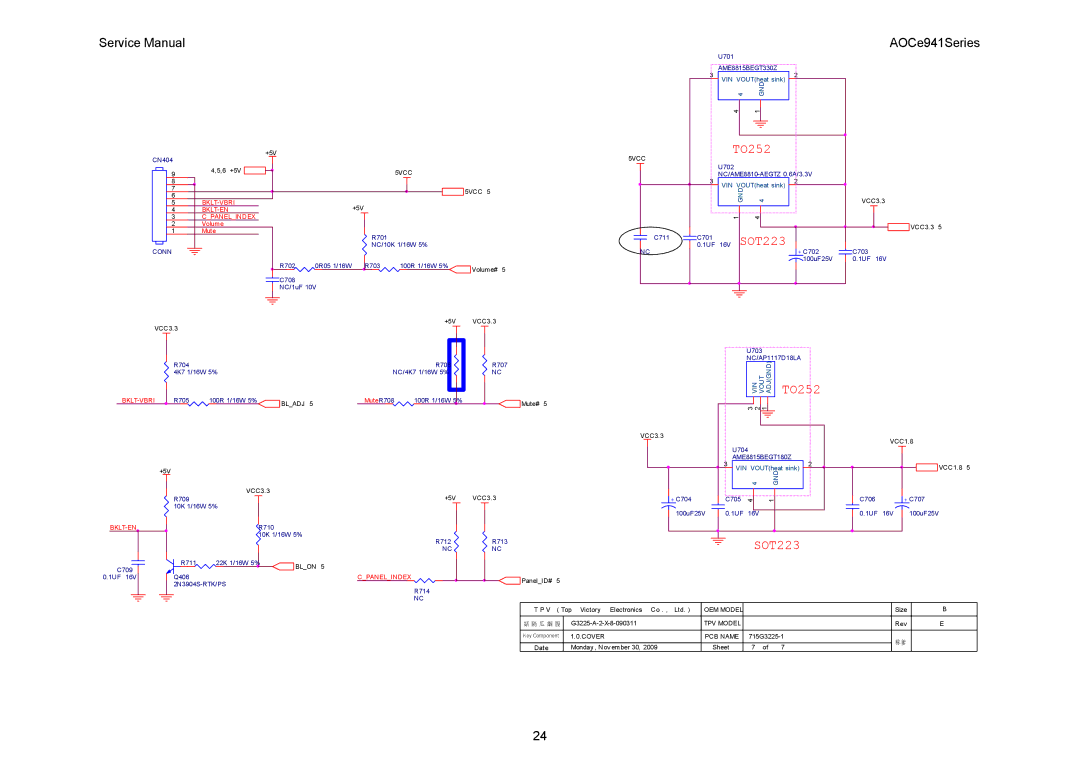 AOC E941VA, E941SA service manual TO252 