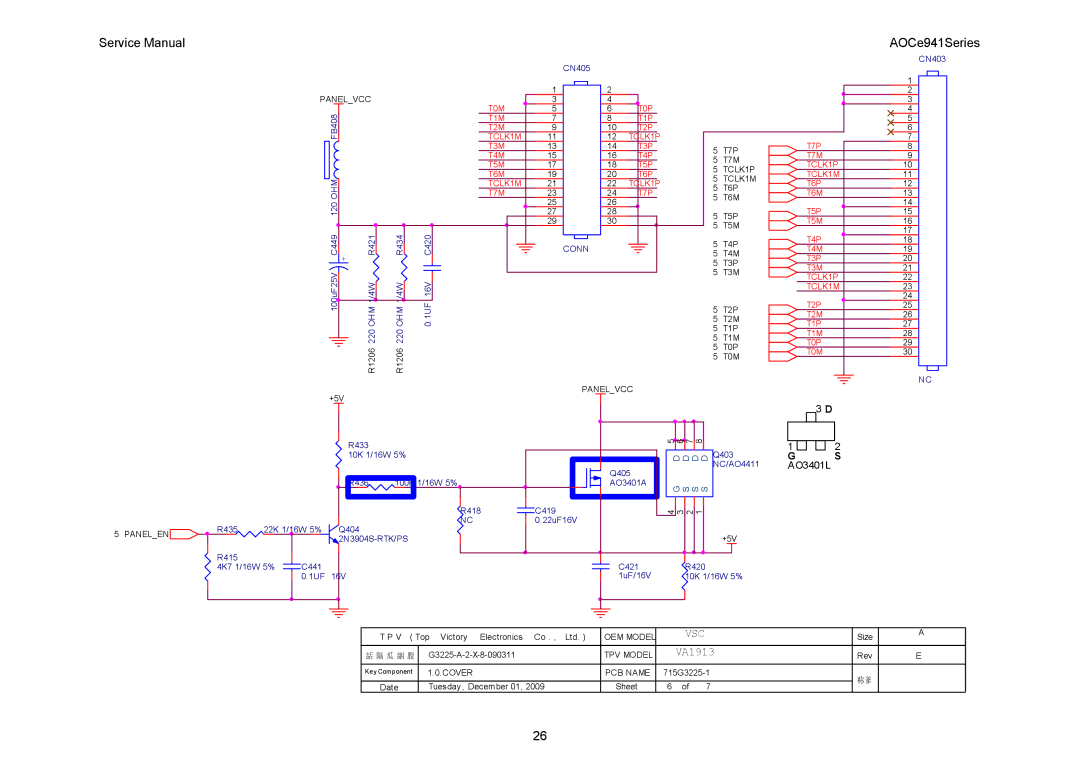 AOC E941VA, E941SA service manual Vsc 