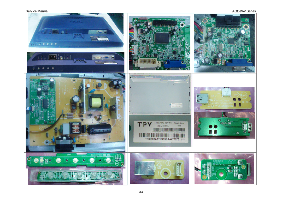 AOC E941VA, E941SA service manual AOCe941Series 