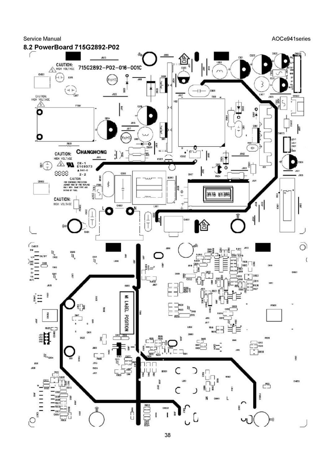 AOC E941VA, E941SA service manual PowerBoard 715G2892-P02 