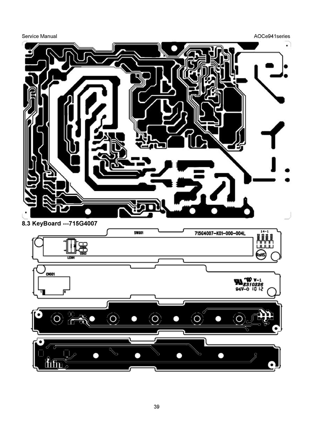 AOC E941VA, E941SA service manual KeyBoard ---715G4007 