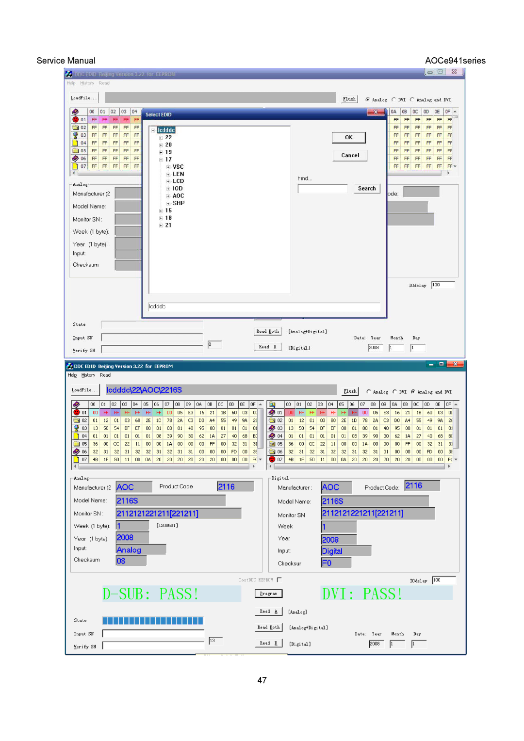 AOC E941VA, E941SA service manual AOCe941series 