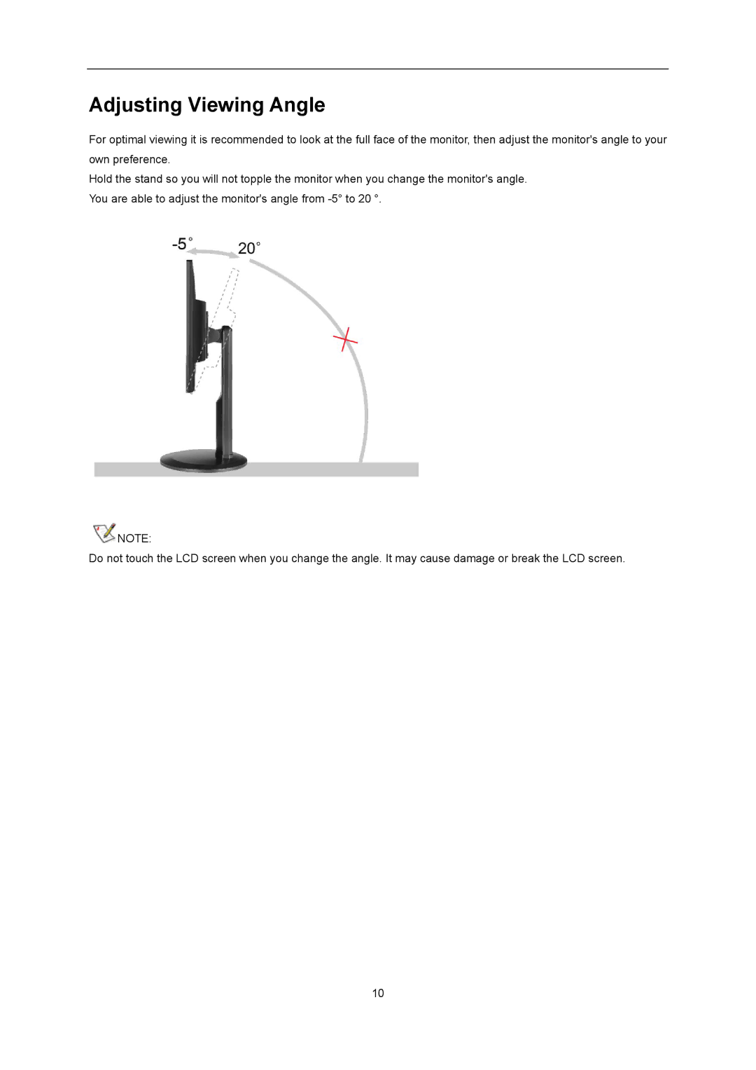 AOC G2460Pqu user manual Adjusting Viewing Angle 