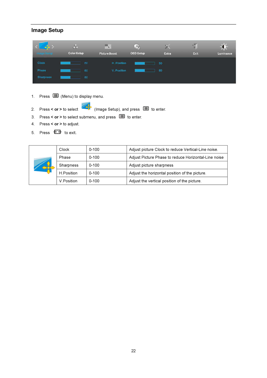 AOC G2460Pqu user manual Image Setup 