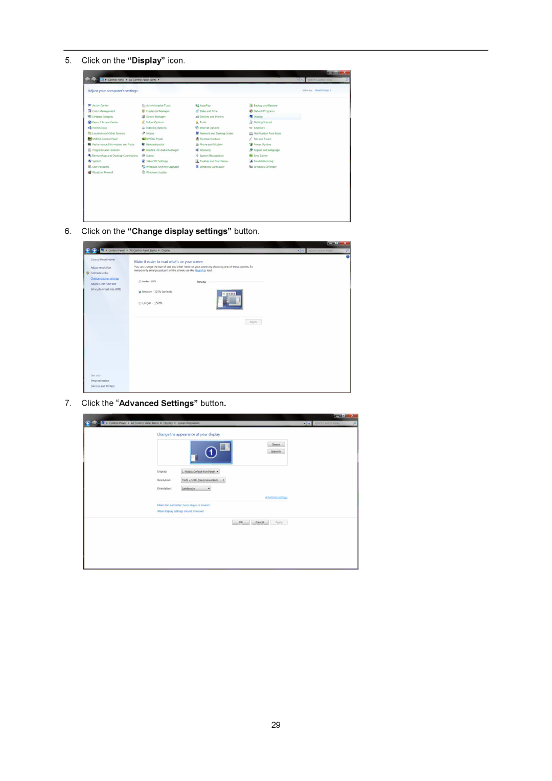 AOC G2460Pqu user manual Click on the Display icon 