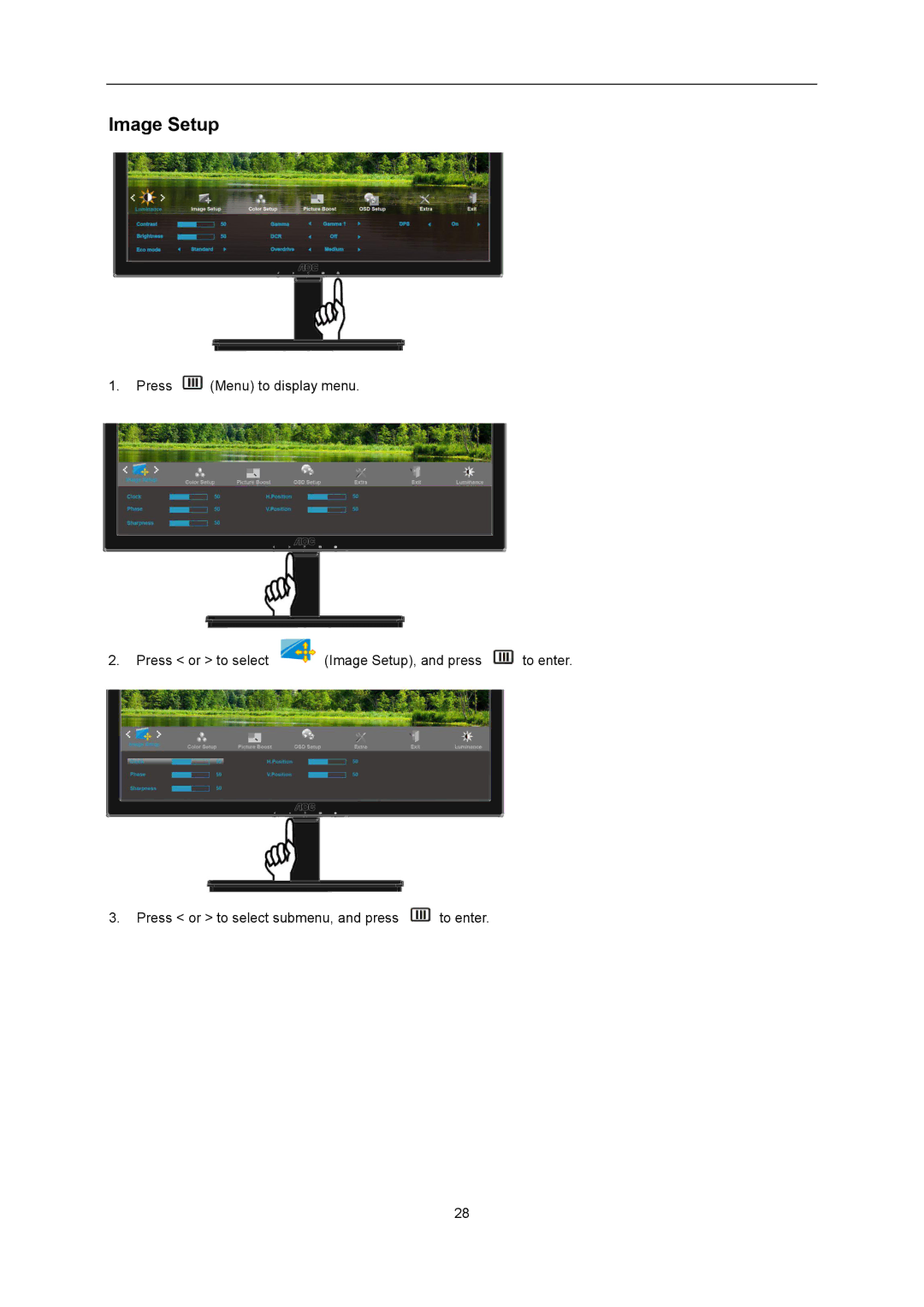 AOC I2276VWM manual Image Setup 