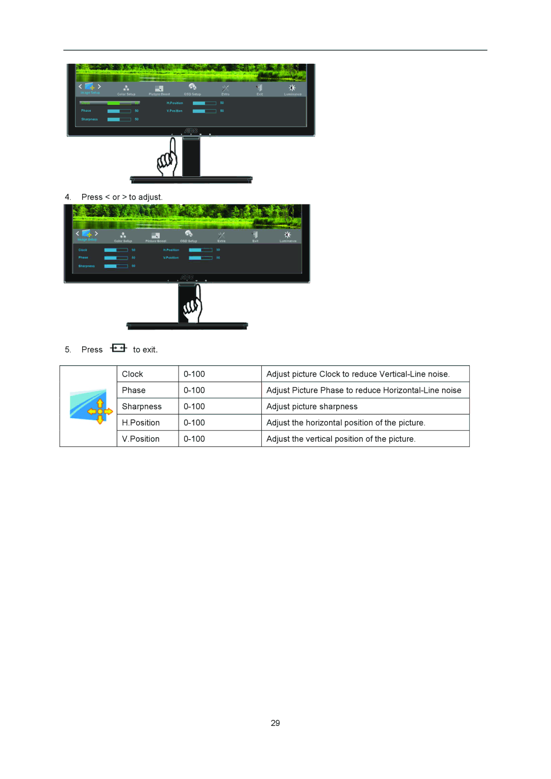 AOC I2276VWM manual Color Setup Picture Boost 