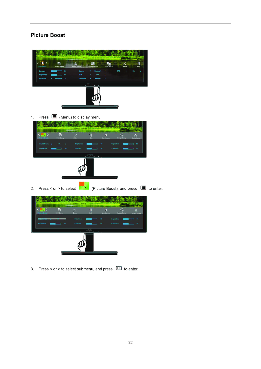 AOC I2276VWM manual Picture Boost 