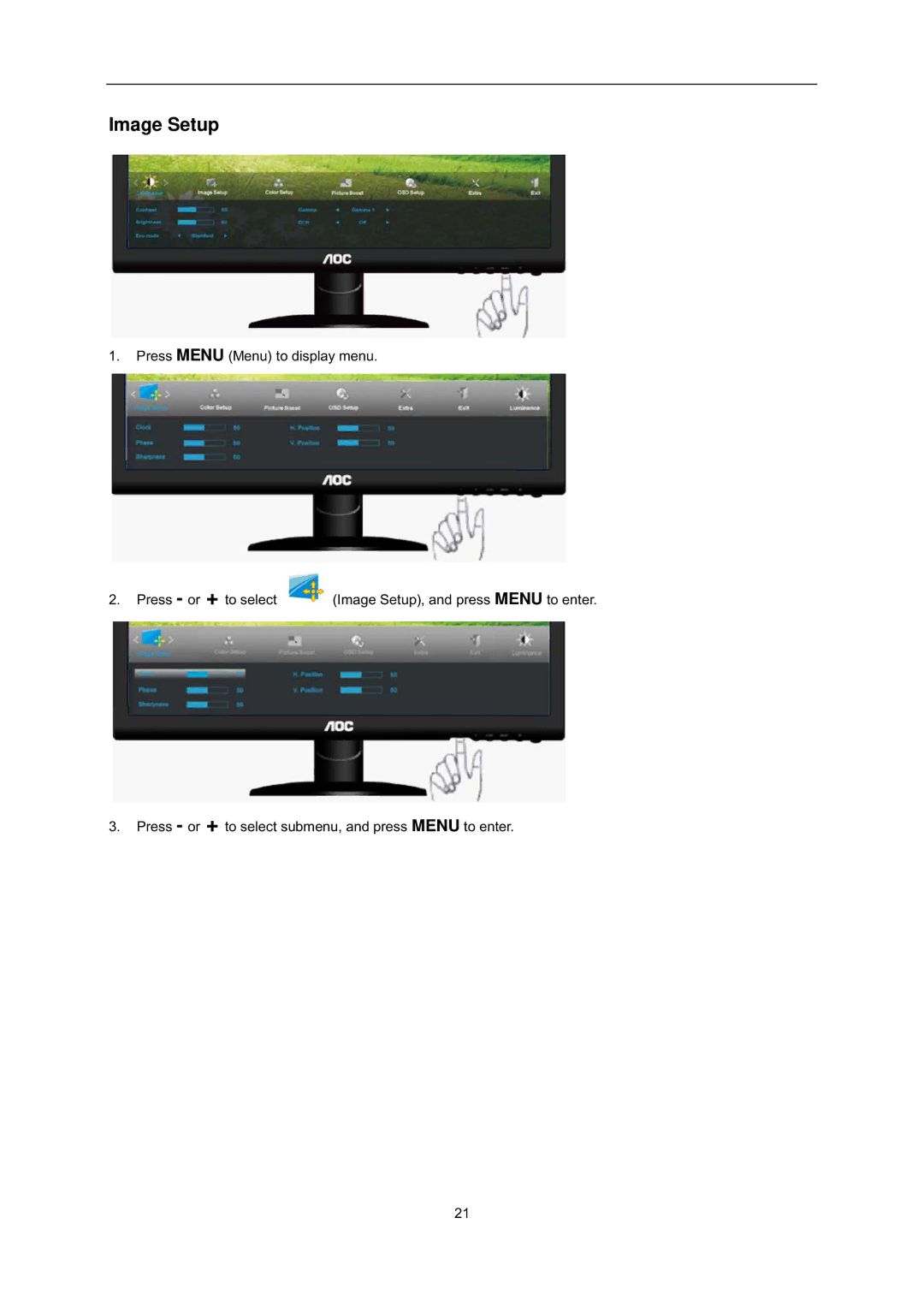 AOC i2352Ve user manual Image Setup 