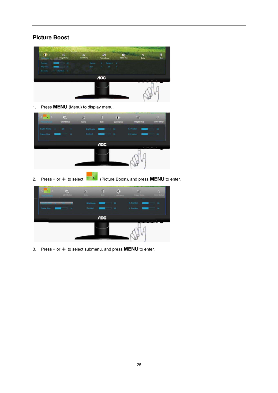 AOC i2352Ve user manual Picture Boost 