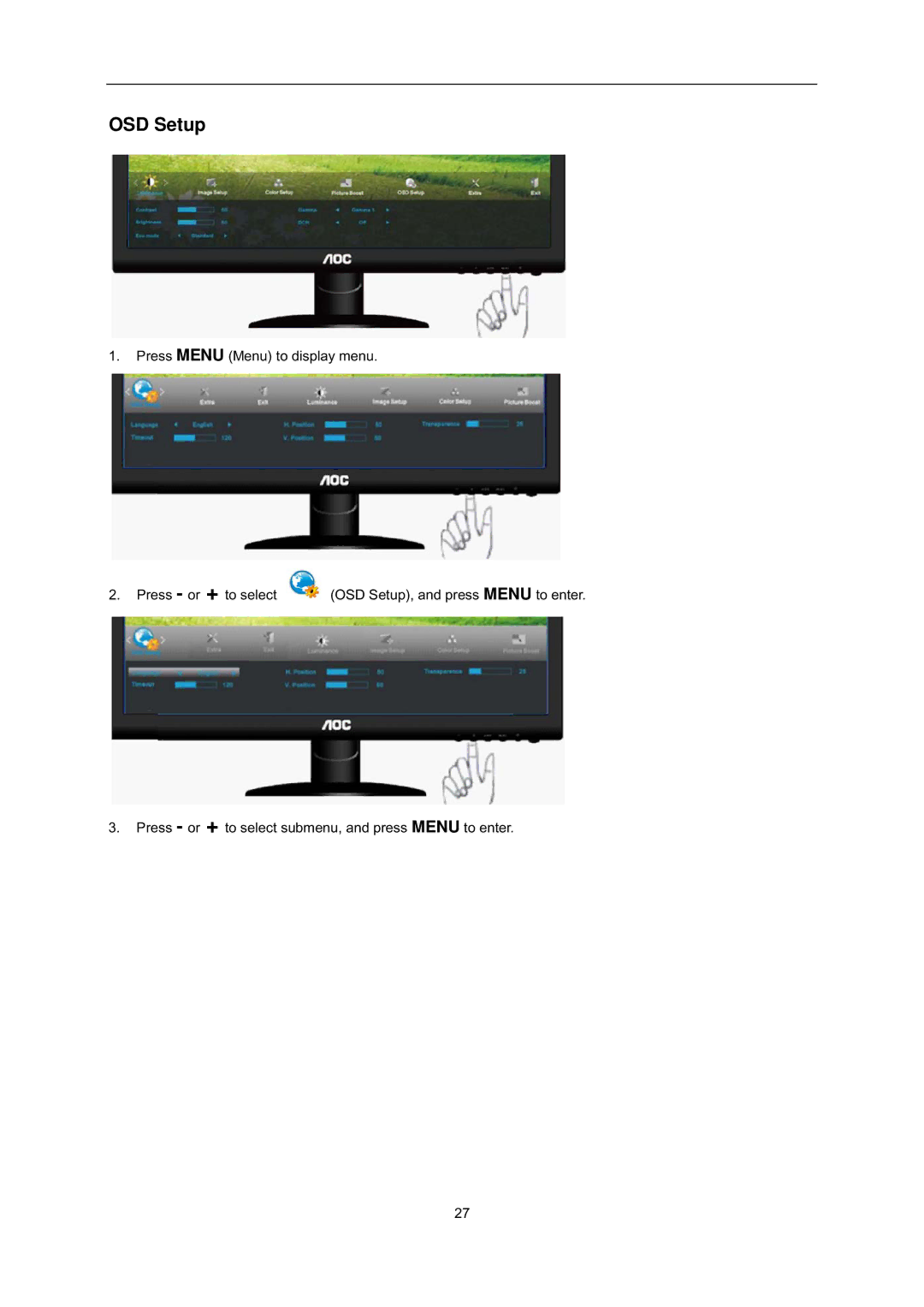 AOC i2352Ve user manual OSD Setup 