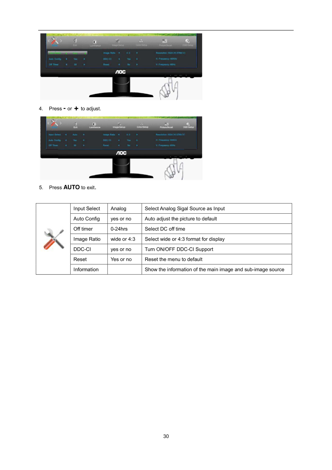 AOC i2352Ve user manual Ddc-Ci 