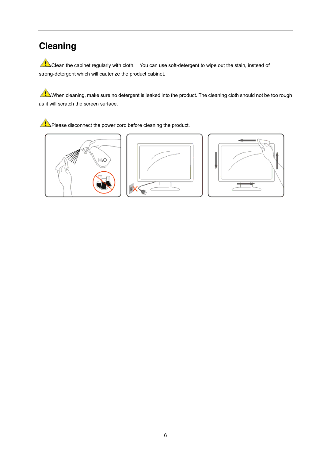 AOC i2352Ve user manual Cleaning 