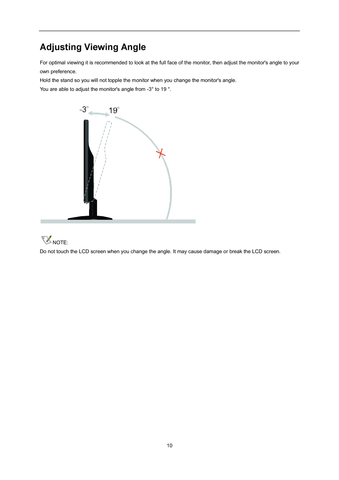 AOC i2352Vh user manual Adjusting Viewing Angle 