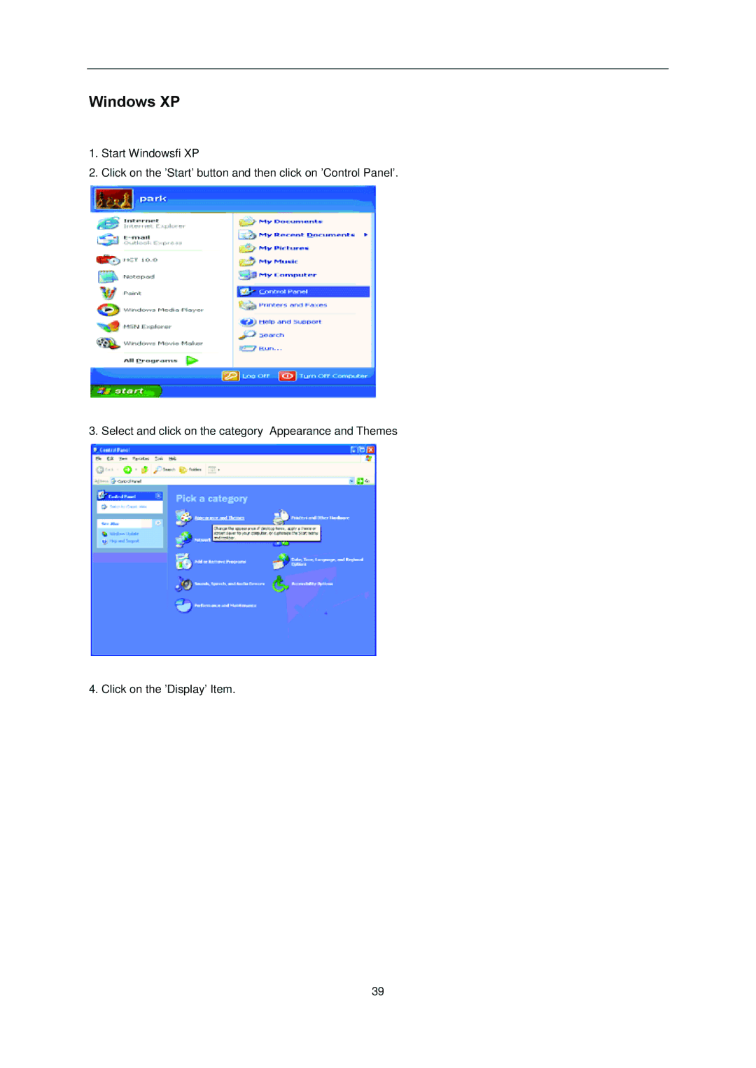 AOC i2352Vh user manual Windows XP 