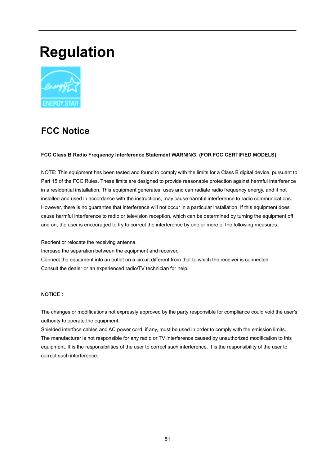 AOC i2352Vh user manual Regulation, FCC Notice 