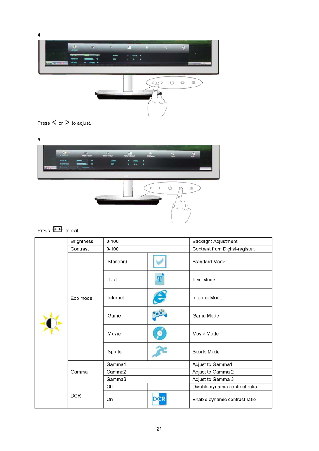 AOC i2353Ph manual Dcr 