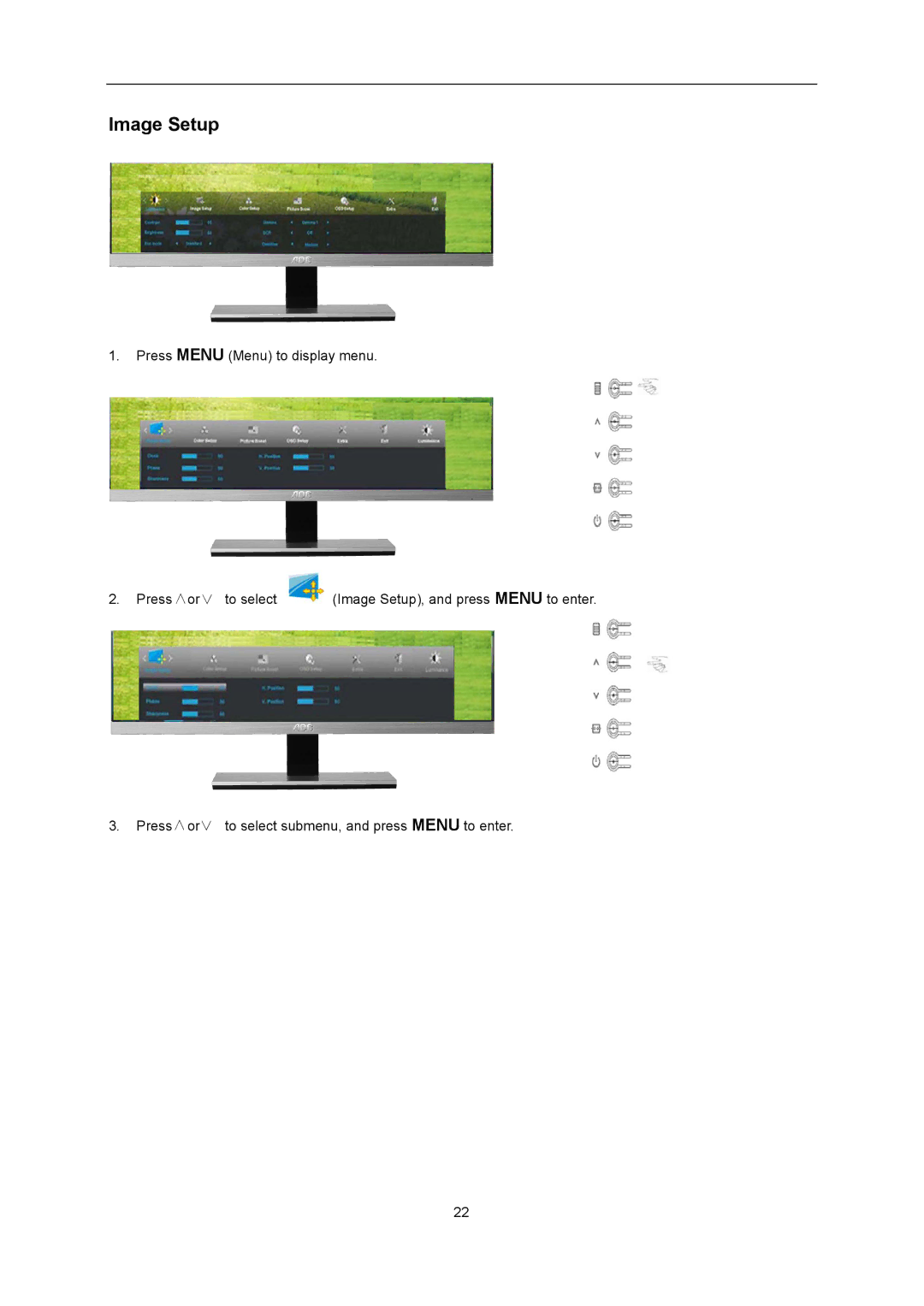 AOC I2367FH user manual Image Setup 