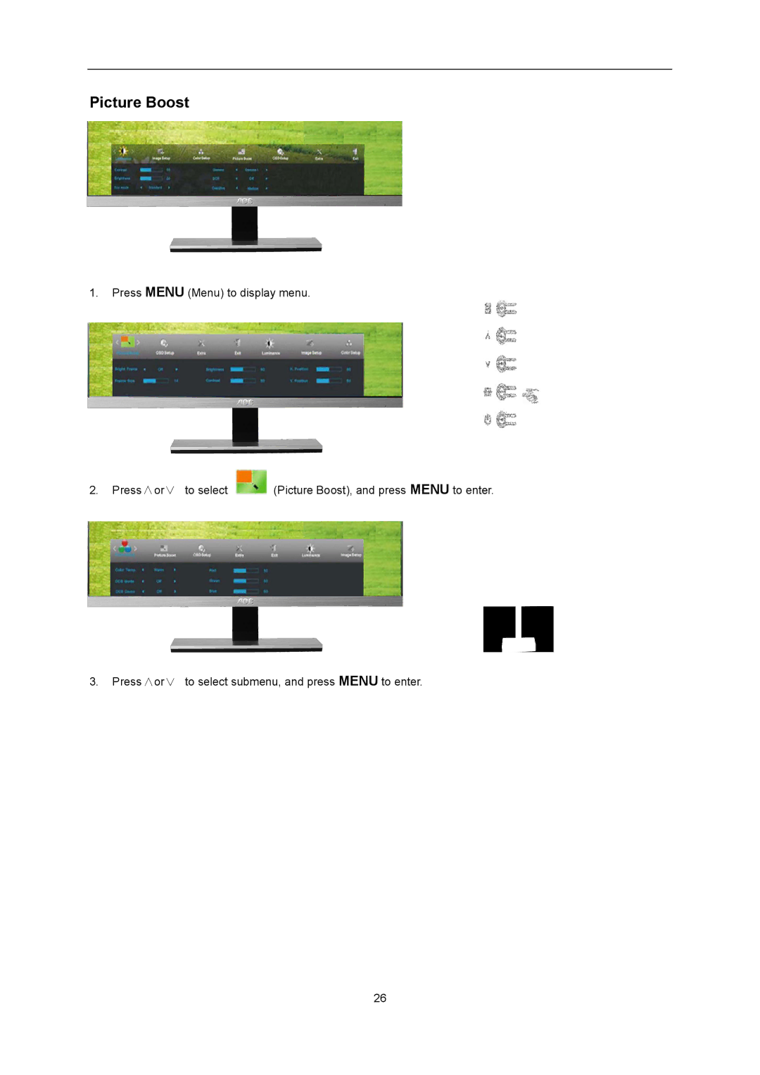 AOC I2367FH user manual Picture Boost 